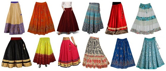 9 Long and Short Indian Skirts Designs for Women