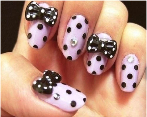 3D Nail art and polka dots