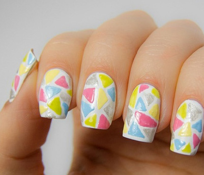 A Sunny Day Mosaic Nails art Design