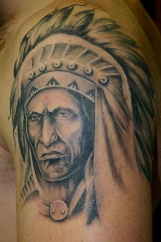 American Red Indian Tattoo Design