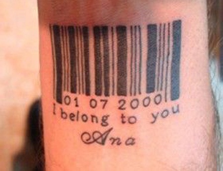 Love Displaying Barcode Tattoos