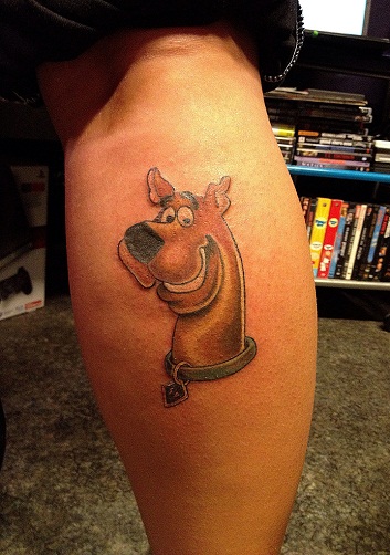 Scooby-Doo Cartoon Tattoo on Leg