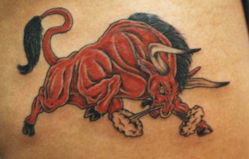 Red Bull Tattoo Design for Men