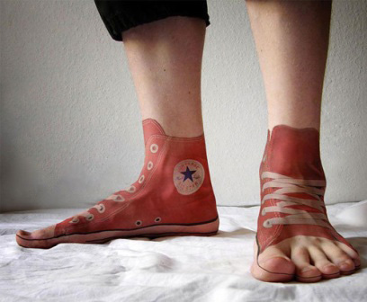 Converse Or Shoes 3D Tattoo Designs