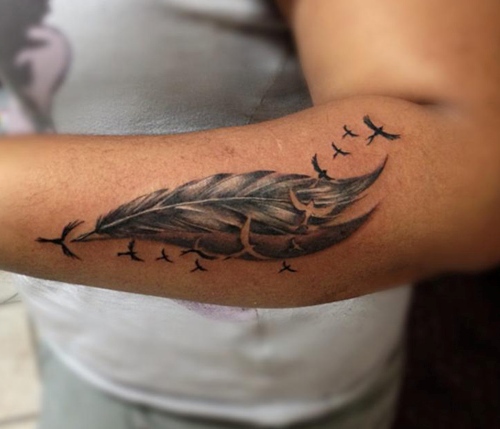 The Feathers With Birds Tattoo