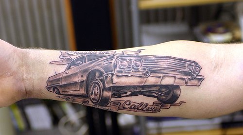 Old Car Tattoo Designs on Arm
