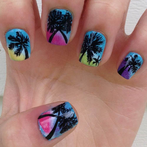 Palm Tree Summer Holiday Nails
