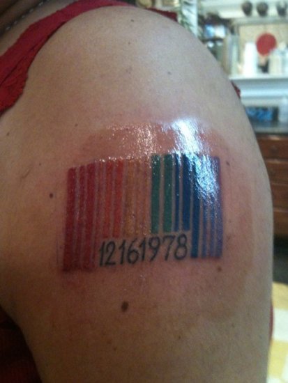 Rainbow Barcode Tattoo Design