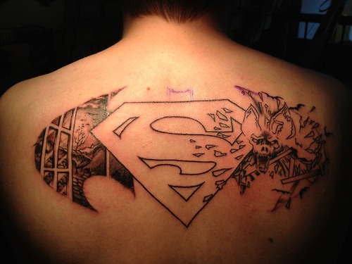 Cartoon Superman Tattoo Design for Men