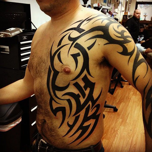 Cool Tribal Full Sleeve Tattoo for Men