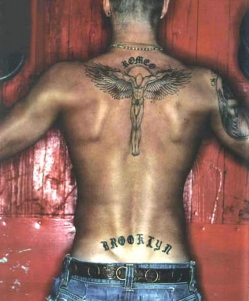 Romeo Tattoo on David Beckham Upper Back