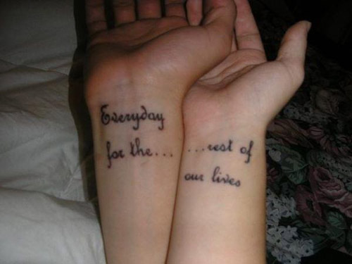 Couple Tattoos Quotes on Wrist