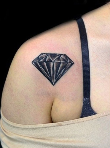 Black Diamond Tattoo On Shoulder
