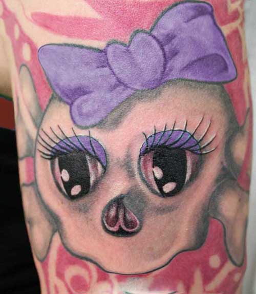 Girly Shape Skull Tattoo Designs