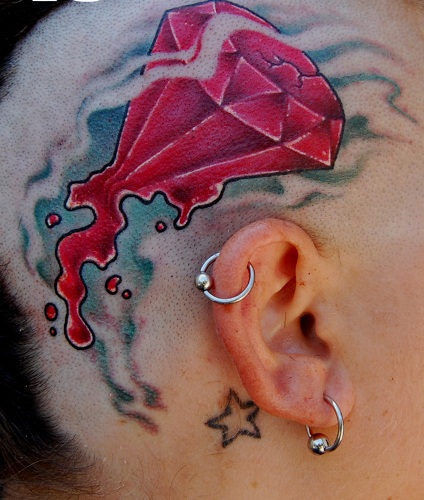 Melting Diamond Tattoos On Head