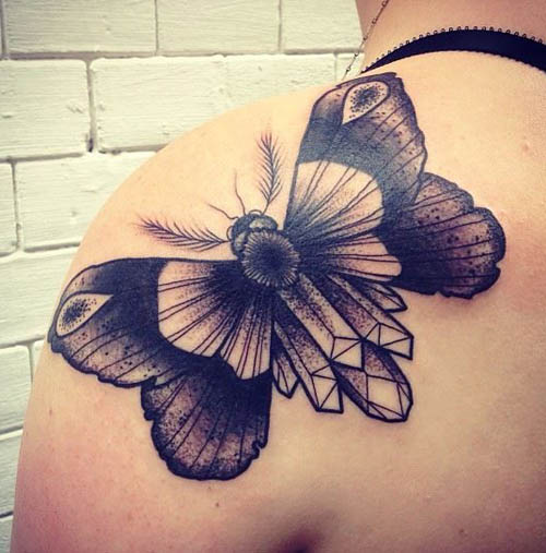 An Elaborate Big Butterfly Tattoo