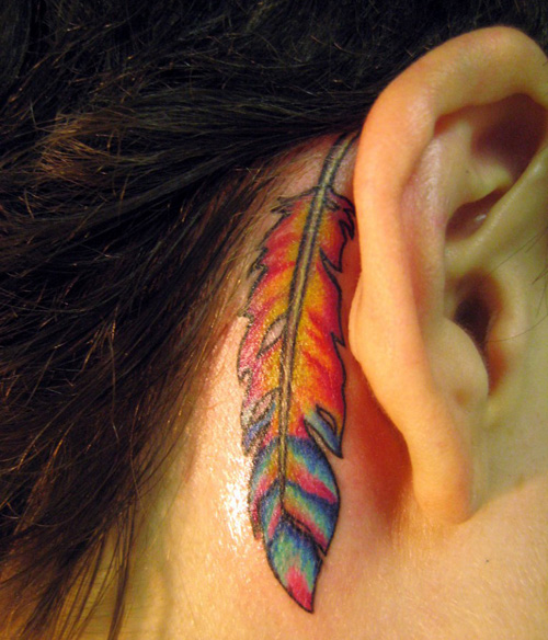 Miami Ink Feather Tattoo for Girls