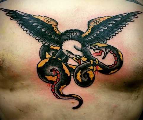 Fighting Eagle Tattoo Designs For Men
