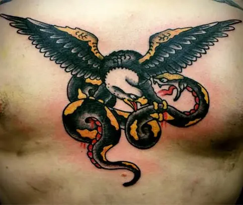 Tattoo tagged with snake panther belly eagle chest  inkedappcom