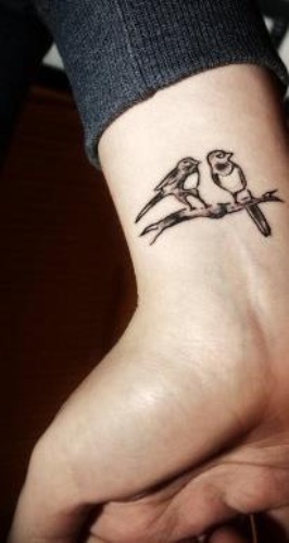Cute Birds on Branch Tattoos for Wrist