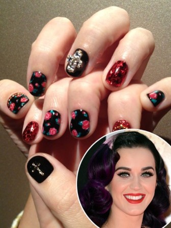 Bling and Water Decal Nails by Katy Perry