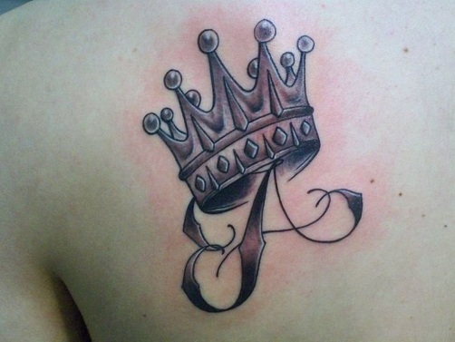 Crown Tattoo With Letter