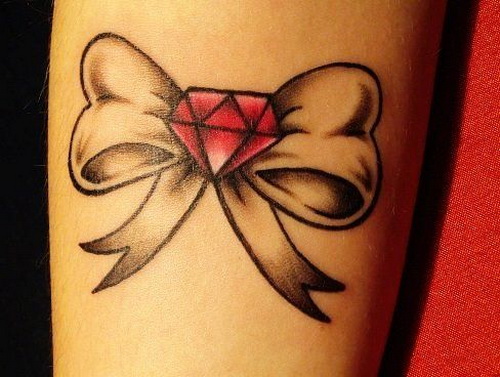 Diamond Ribbon Tattoos On Hand