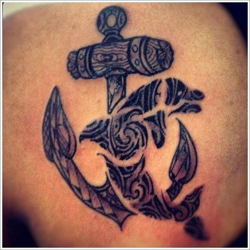 Dolphin with an anchor
