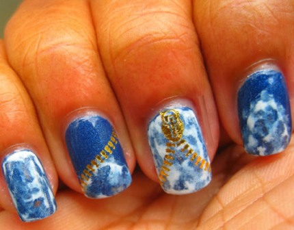9 Best Jeans And Zipper Nail Art Designs Styles At Life