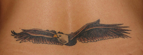 Flying Eagle Tattoo on the Lower Back