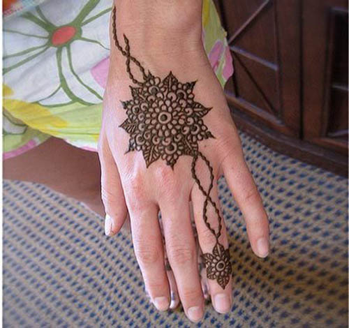 Elegant Round Mehndi Design for Hands