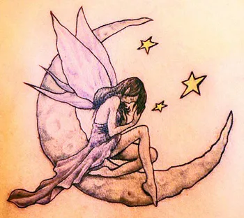 Angel Fairy On Half Moon Temporary Waterproof Tattoo For Men and Women   Amazonin Beauty