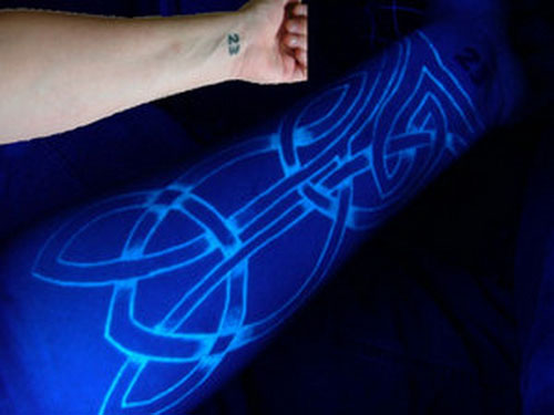 Fluorescent Ink Tattoo on Arm