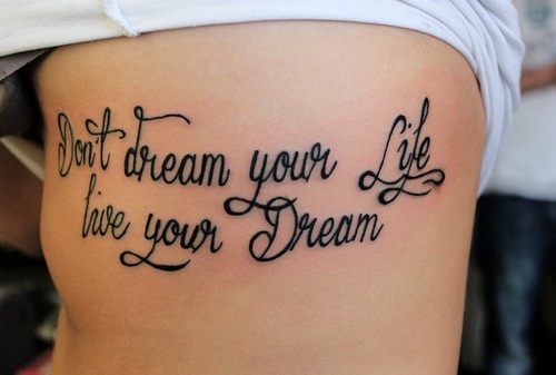 tattoo Lettering Quote on Ribs