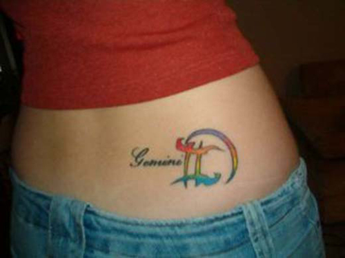 Gemini Lower Back Tattoo
