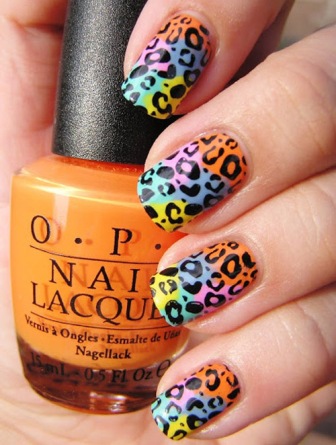 Colorful Leopard Nails Art