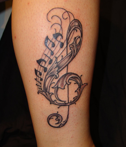 3d music tattoo | Music tattoo designs, Music tattoo sleeves, Guitar tattoo  design