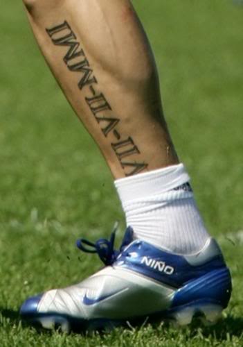 Fernando Torres Tattoo leg-Roman Numbers