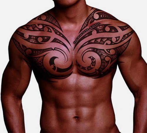 Samoan Chest Tattoo Sleeve Design