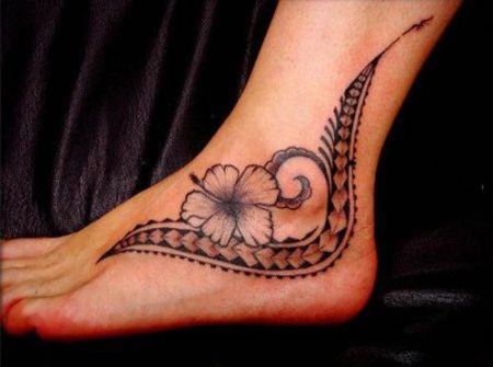 Samoan Foot Tattoo For Women