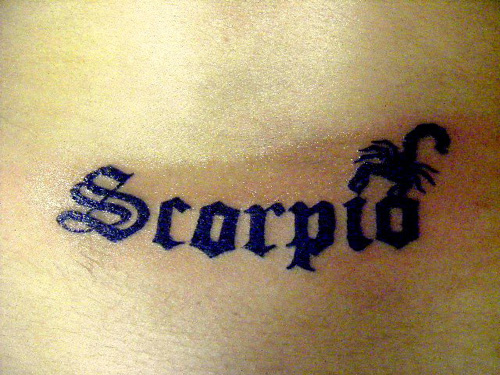 Scorpio Tattoo Lettering