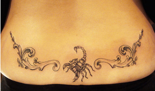 Scorpion Lower Back Tattoo Design