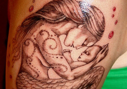 Motherhood Mermaid Tattoo