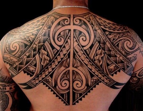 Simple Samoan Tattoo On Back