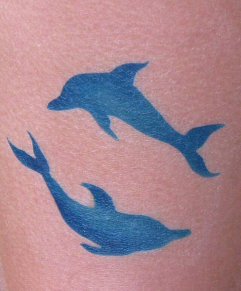 Simple blue dolphins