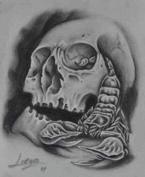 Skull and Scorpion Tattoo for Men