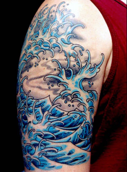Splashing Waves Tattoo on Arm By Miami Ink