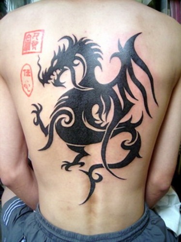 Tribal Chinese Dragon Tattoo Designs