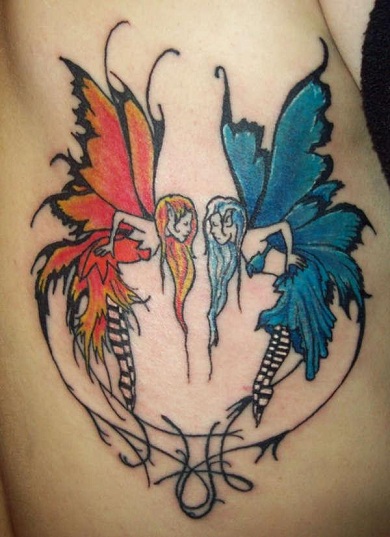 Twin Tribal Gemini Butterfly Tattoo