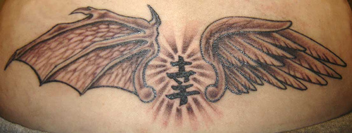 Winged Kanji Tattoo